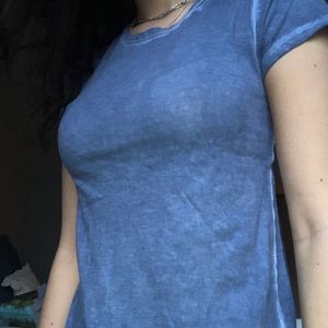 Custom dyed blue tshirt